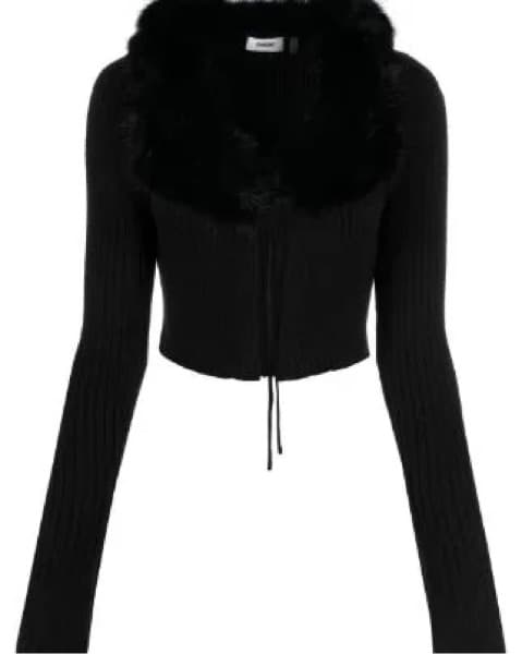Danielle Guizio Faux Fur Cropped Sweater - Image 1
