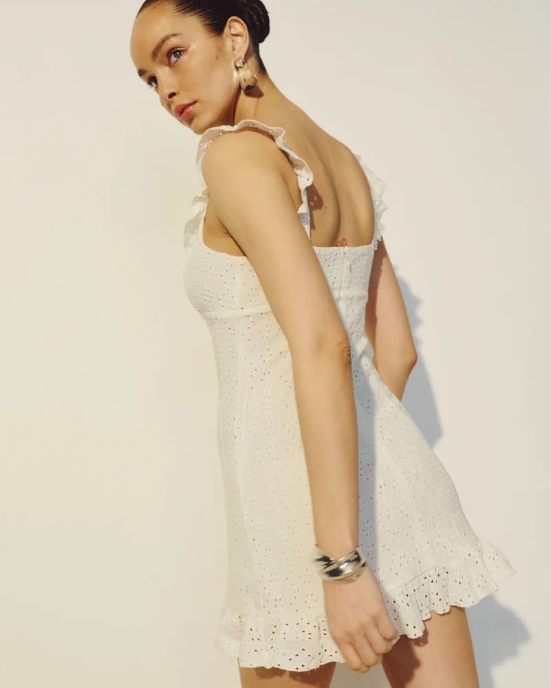 Reformation Nora Knit Ivory Mini Dress - Image 4