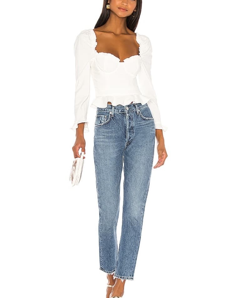 Elegant White Puff Sleeve Top - Image 4