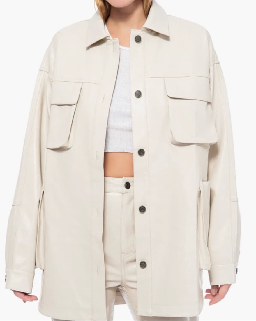 AFRM Faux Leather Shacket - Image 1