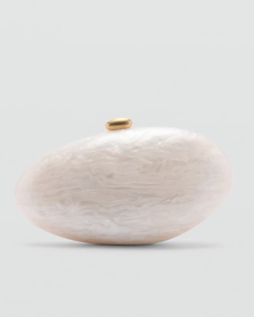 Pearl Acrylic Clutch Bag with Chain - Image 1