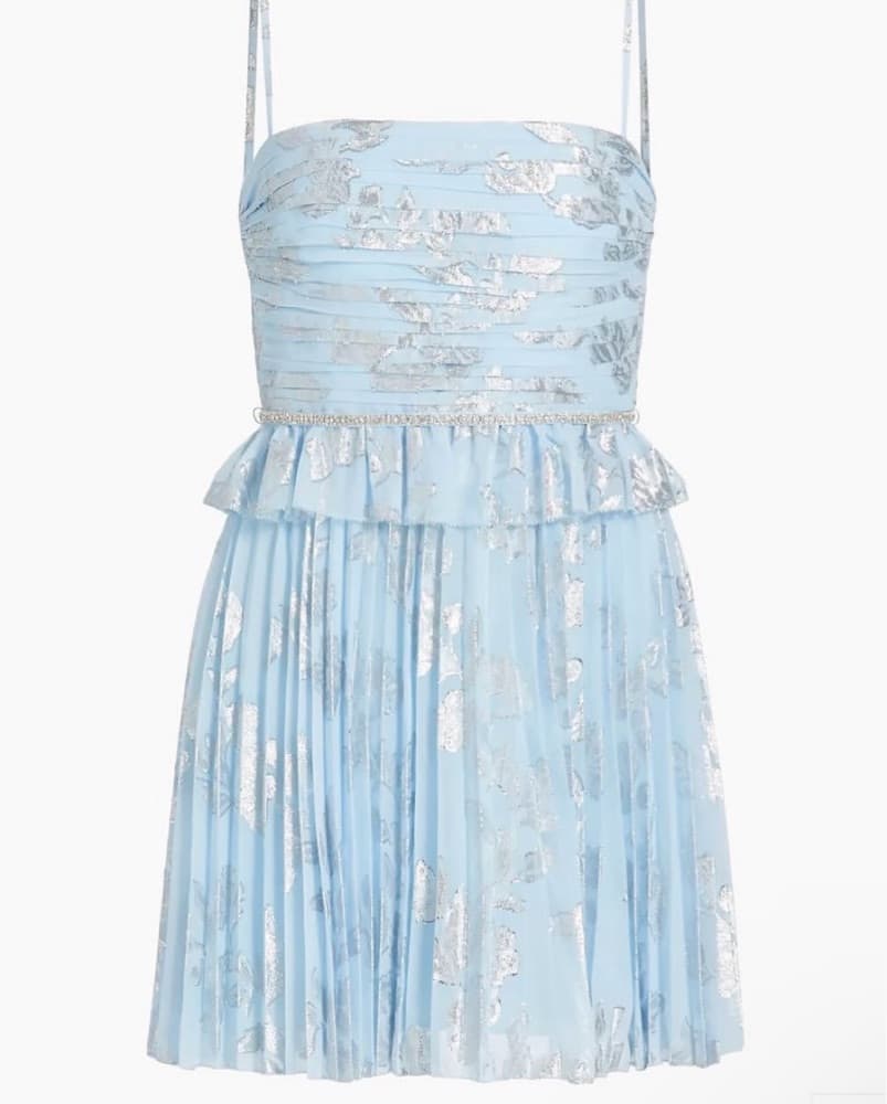 Self Portrait Light Blue & Silver Dress - Image 1