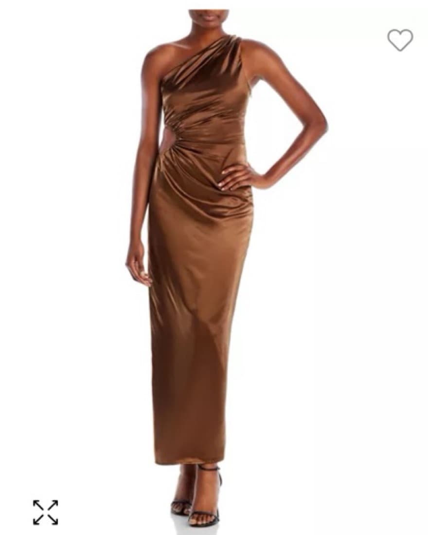 Line & Dot One Shoulder Cutout Dress - Image 1