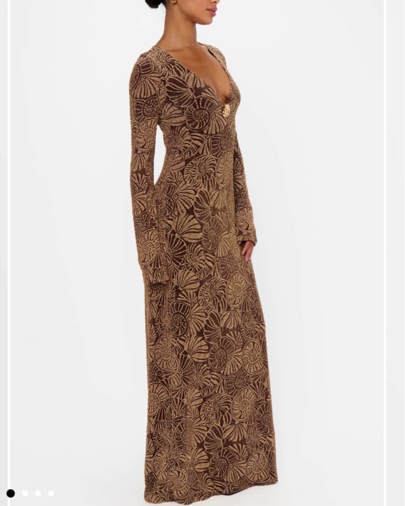 Brown And Gold Maxi Dress - Image 1