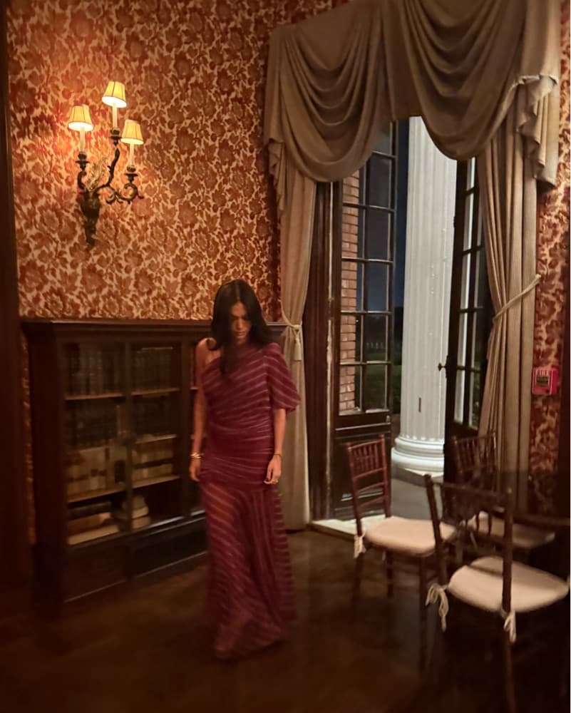 Fall Maroon Wedding Guest Dress  - Image 3