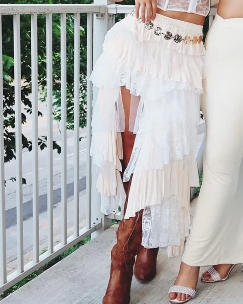 Kimchi Blue Tiered Ruffle Midi Skirt - Image 1