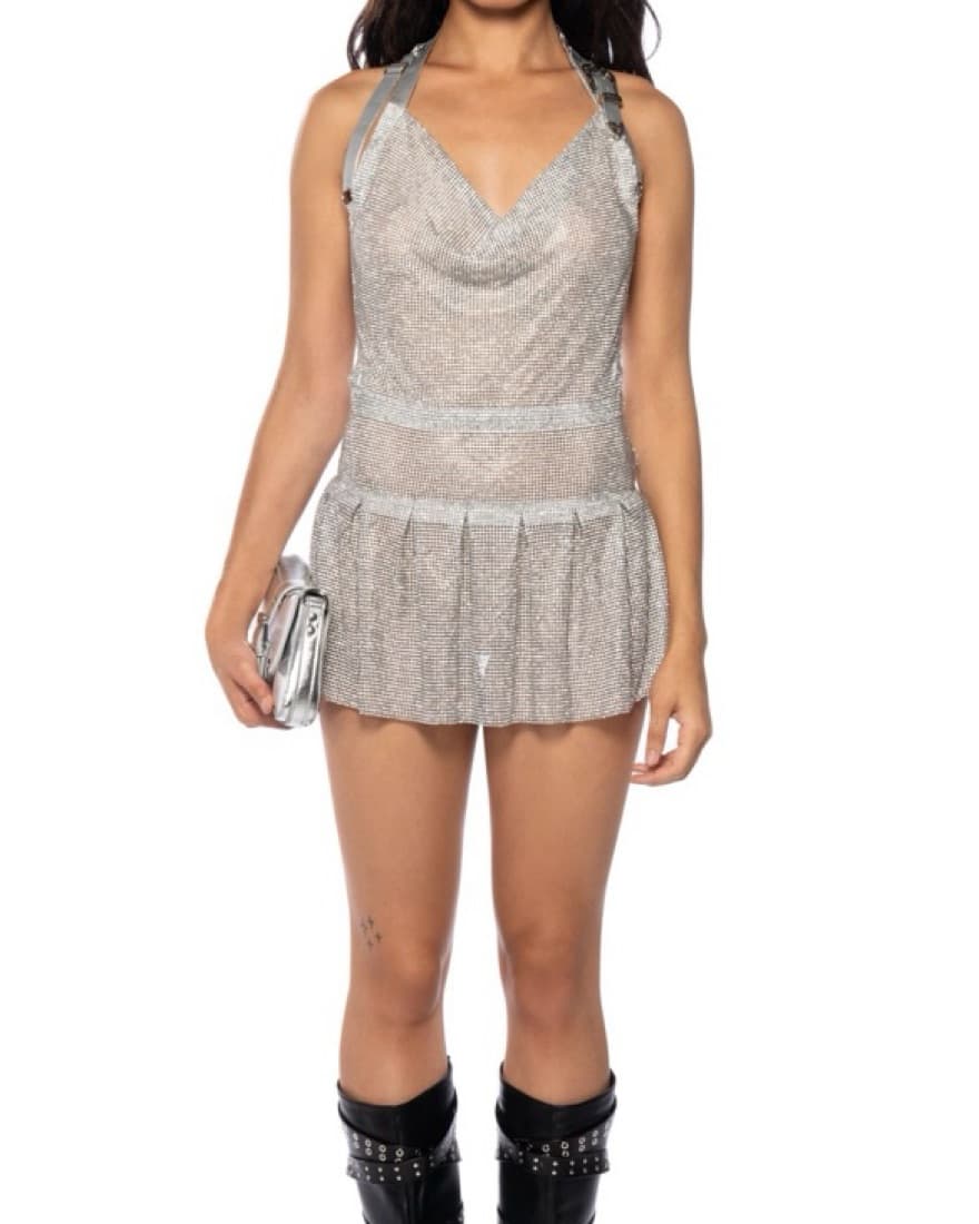 AKIRA Rhinestone Chainmail Minidress  - Image 1