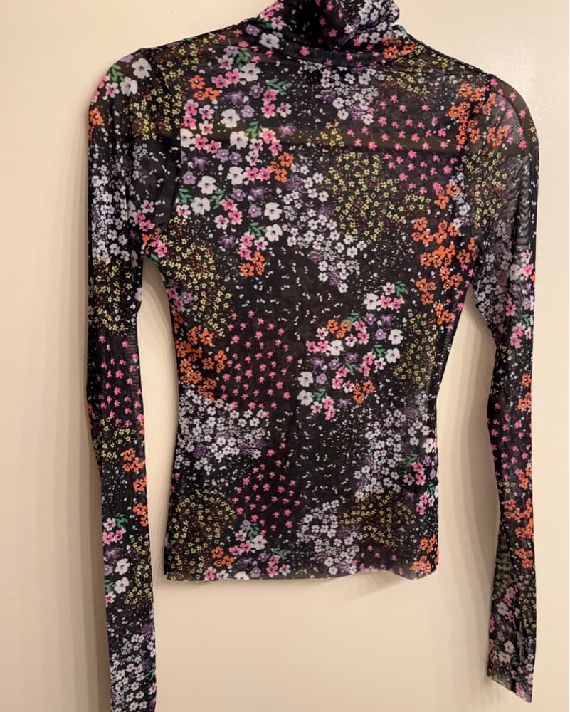 AFRM Zadie Floral Mesh Top Size S - Image 3