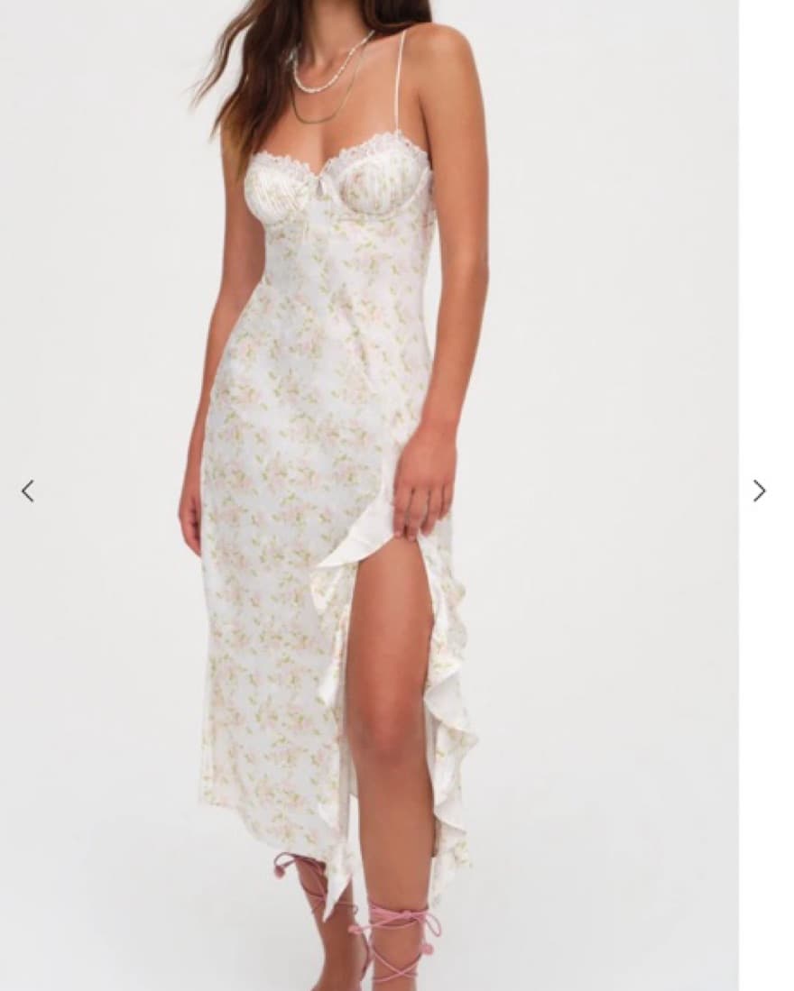 For Love & Lemons Silk White Floral Dres - Image 1