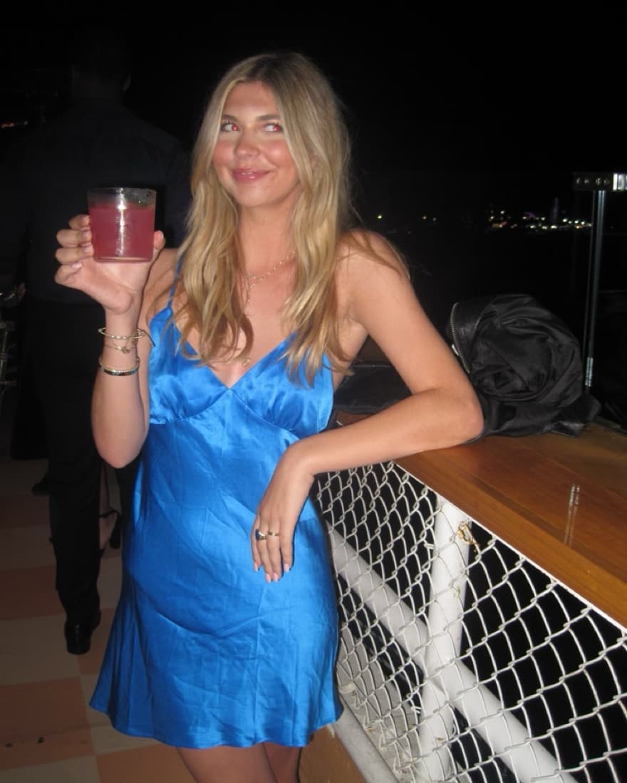maison essentiele blue silk slip dress - Image 1