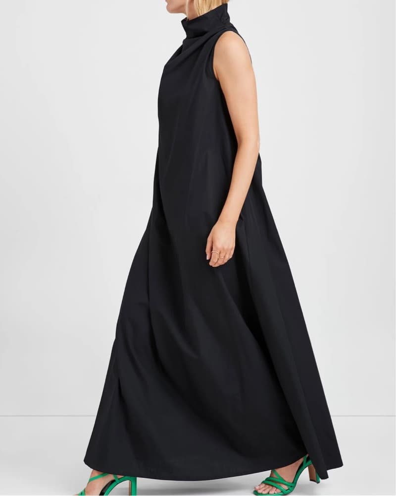 Black Cotton Dress + Belt - Image 5