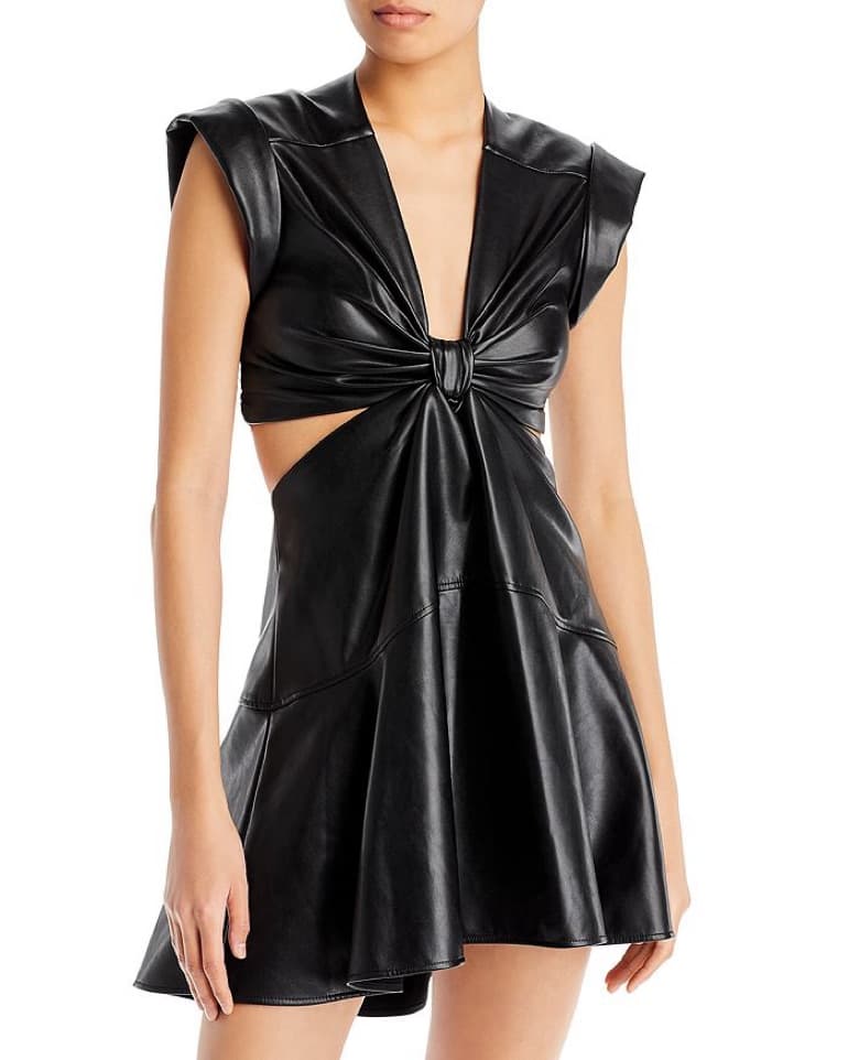 ALC Leather Mini Dress - Image 1