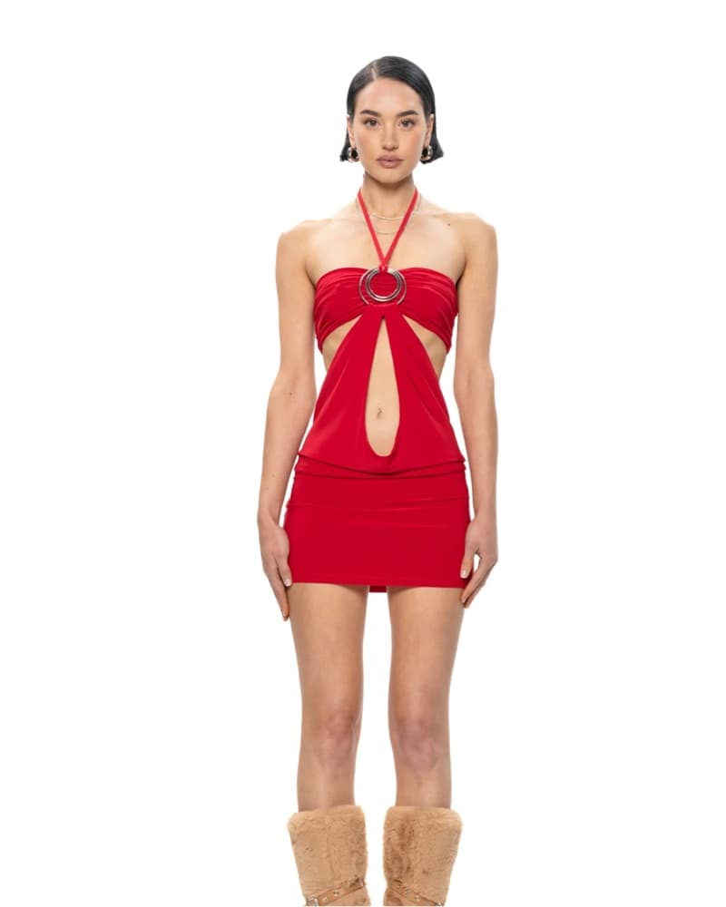 Red Mini Dress - Image 1