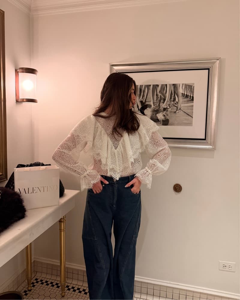Stunning Long Sleeve Lace Top - Image 2