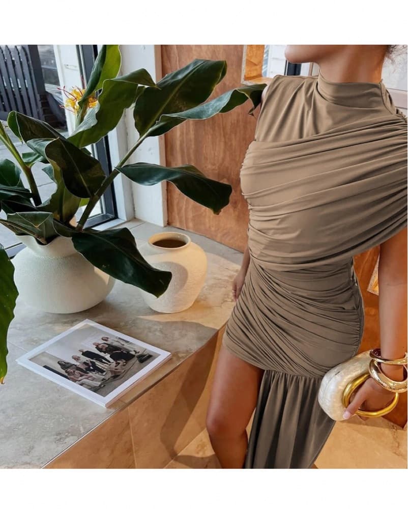 De La Vali Taupe Ravenna Dress - US 4 - Image 3