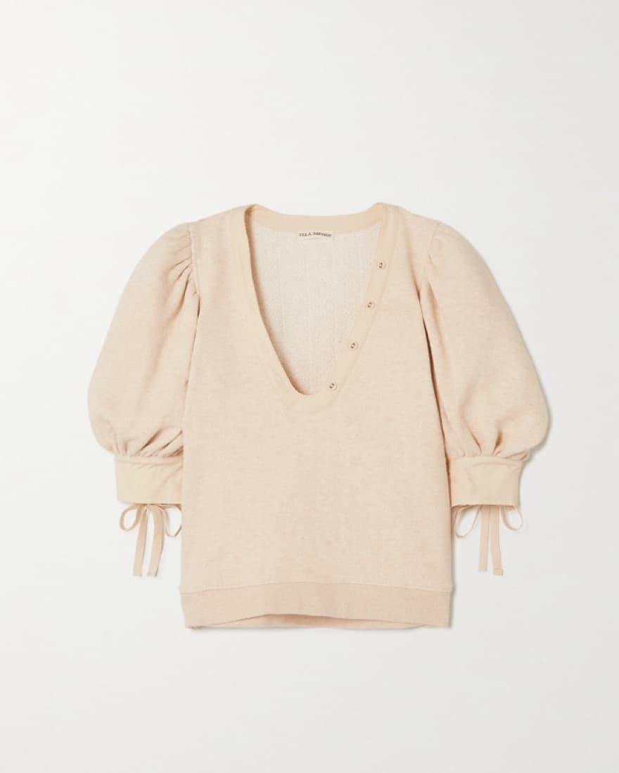 Ulla Johnson Bess Poplin Trim Sweater - Image 2