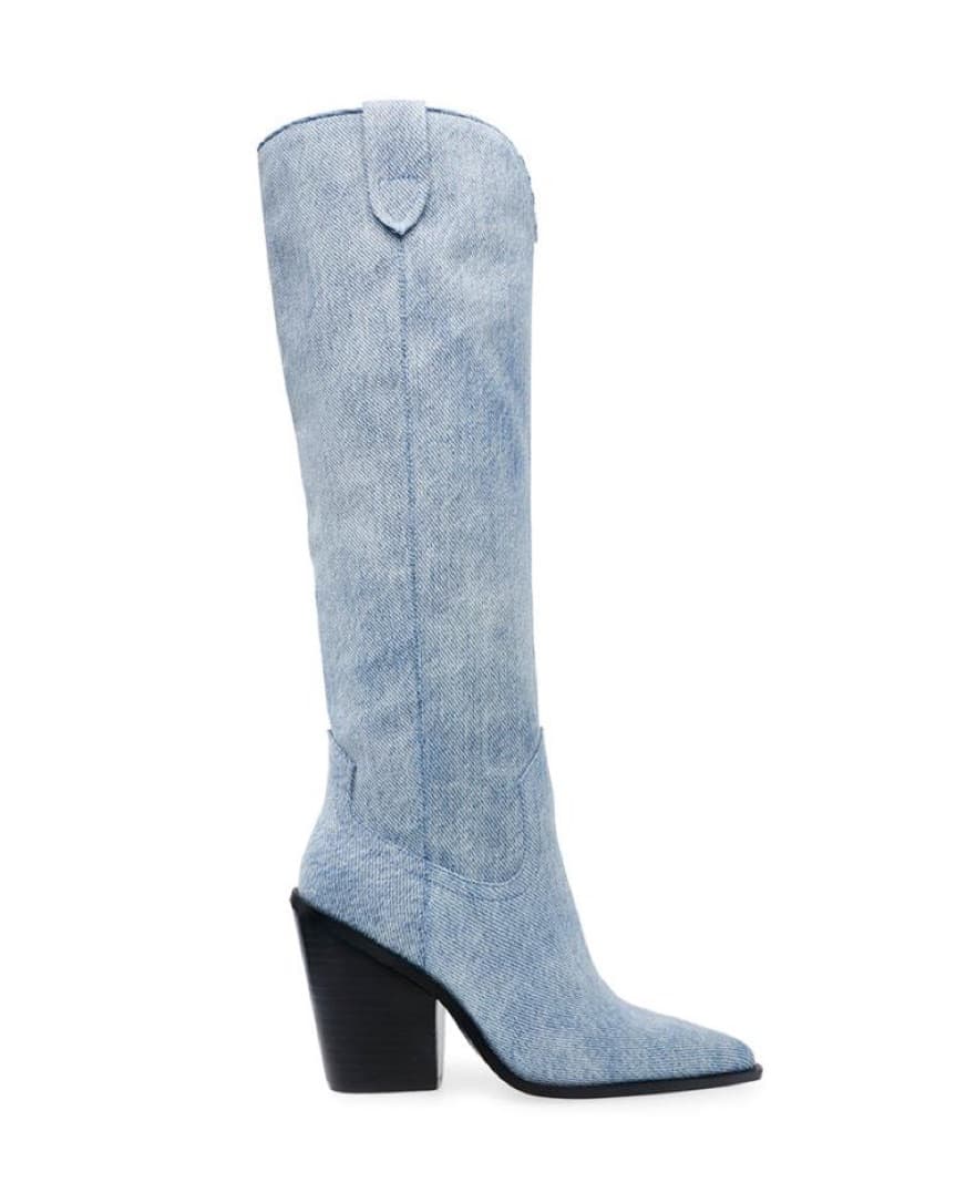 Steve Madden Branco Denim Fabric Boots - Image 1