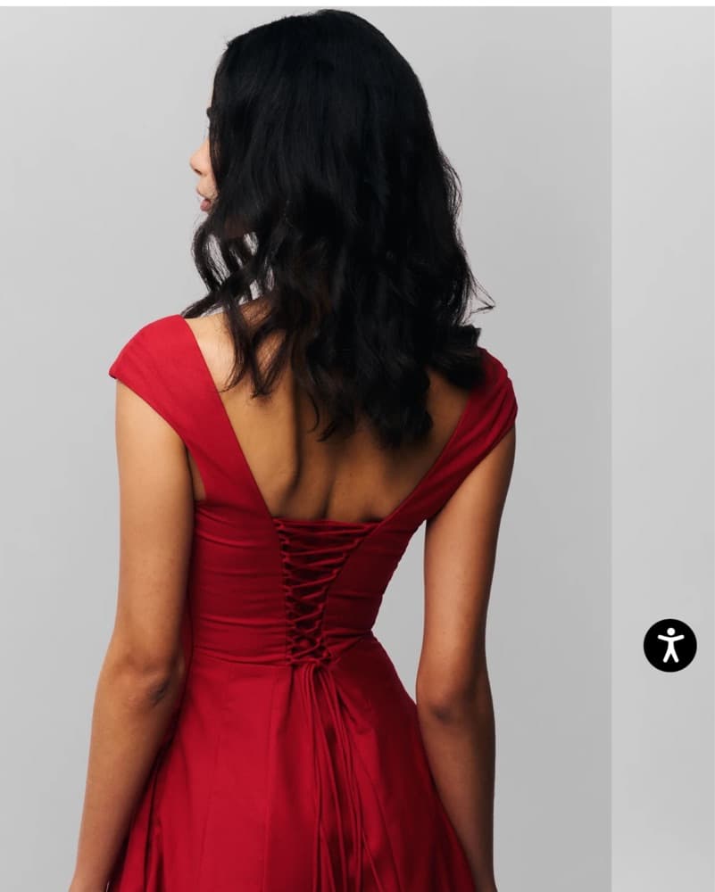 Guzio Leila Corset Midi Dress Red  - Image 2