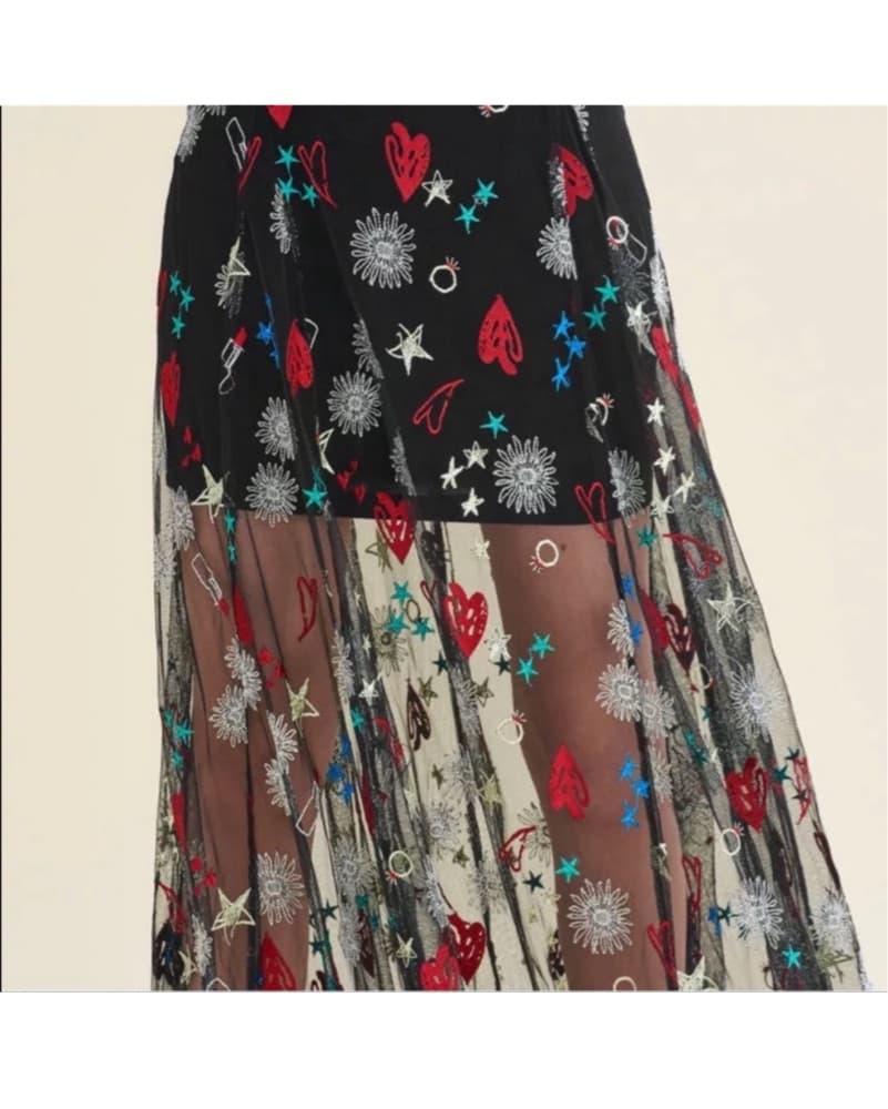 Maje Rosia Hearts & Floral Midi Dress - Image 3