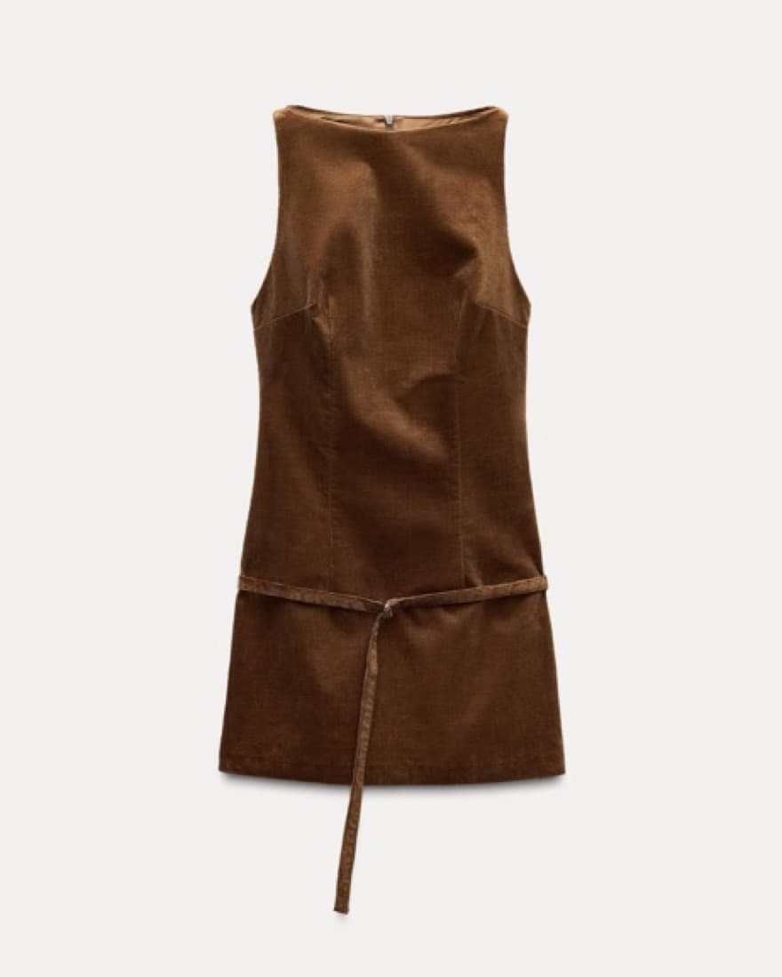 belted corduroy mini dress - Image 5