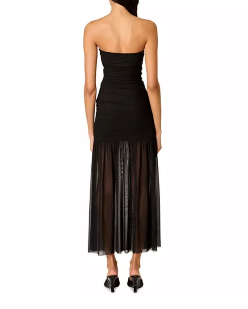 Black strapless dress with sheer bottom - Image 2