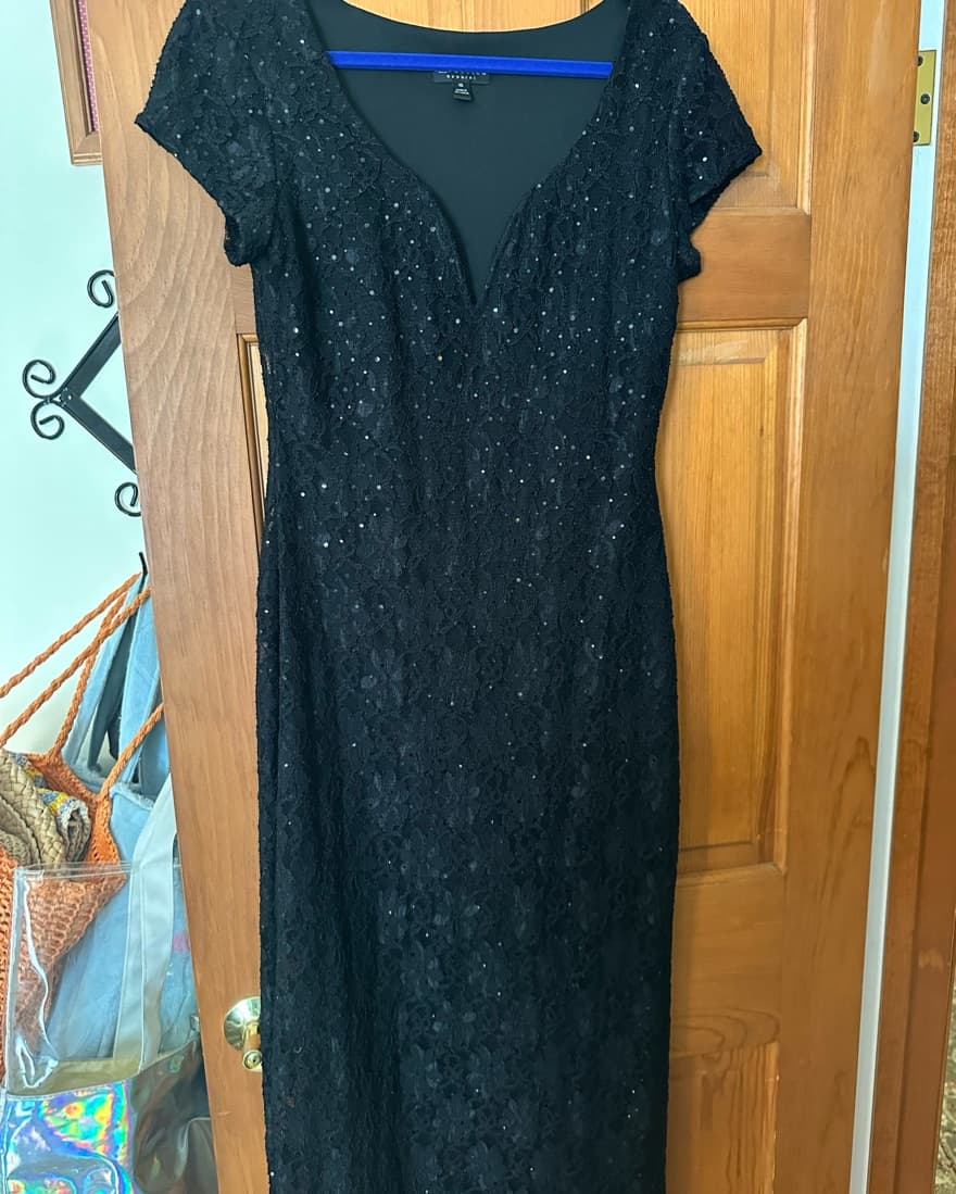 Black lace / Sequin Evening Gown - Image 1