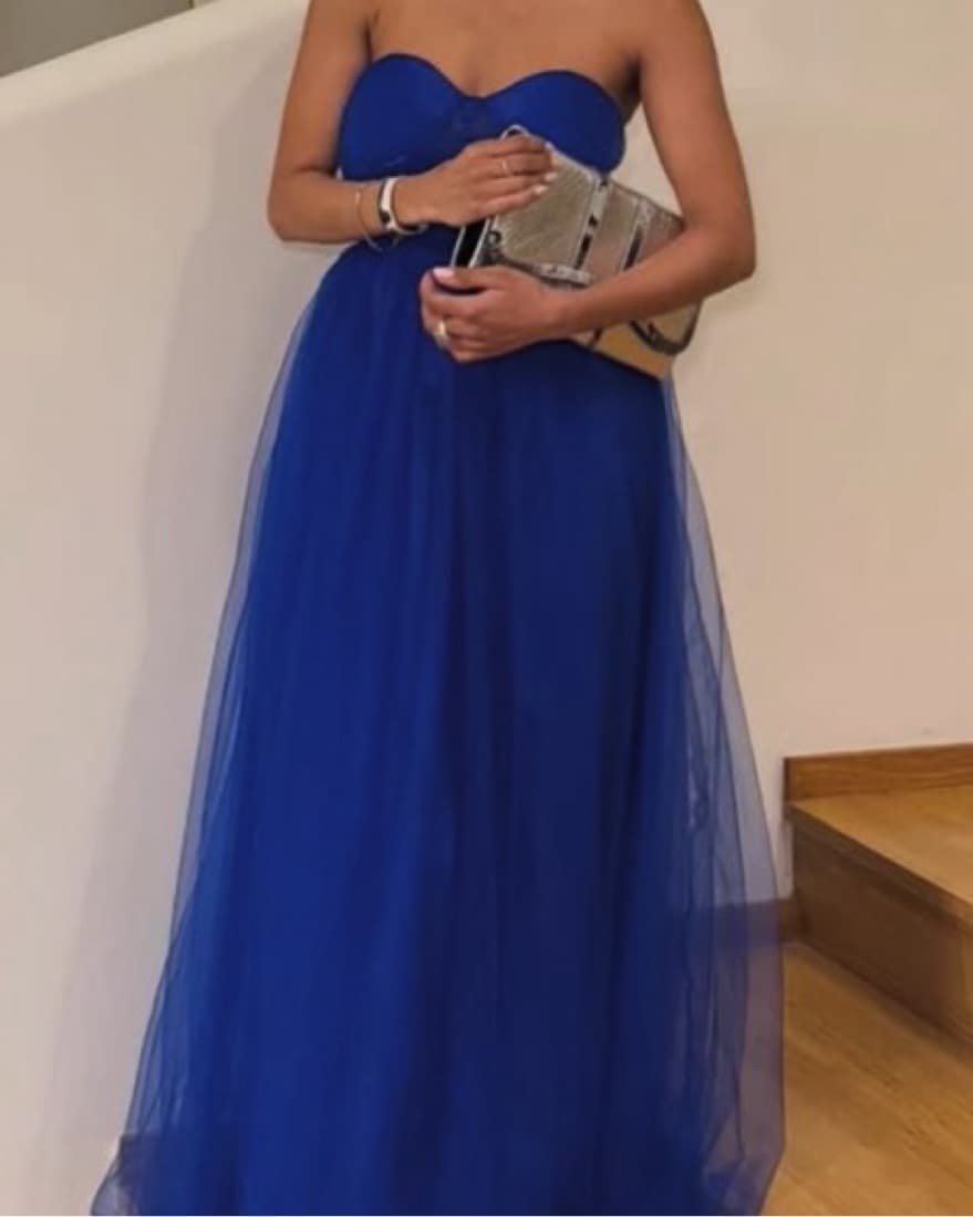 Blue Sapphire Strapless Gown  - Image 1