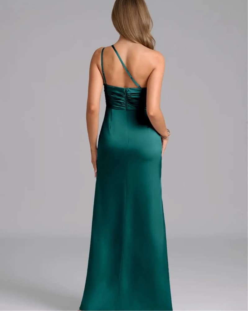Azazie Peacock Green Bridesmaid Dress - Image 2