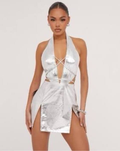 HALTERNECK PLUNGE STRAPPY DETAIL SPLIT L - Image 4