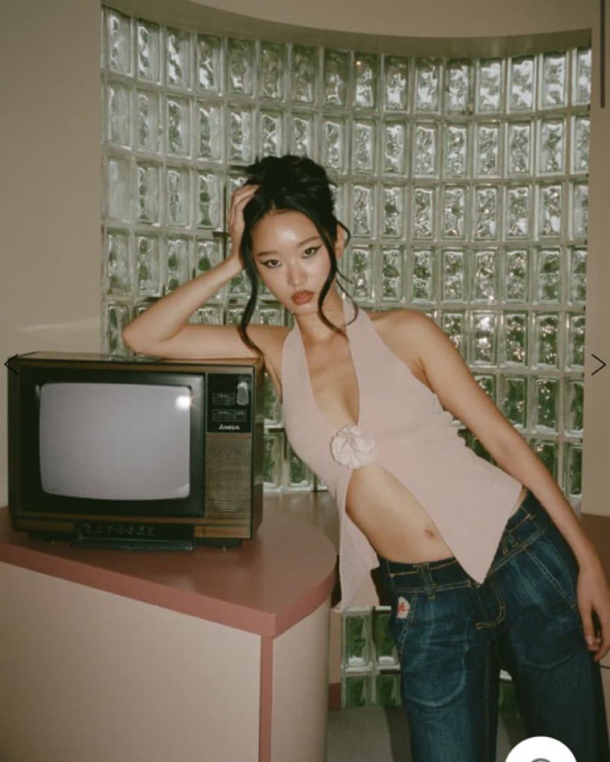 With Jean Rose Halter Top - Image 2