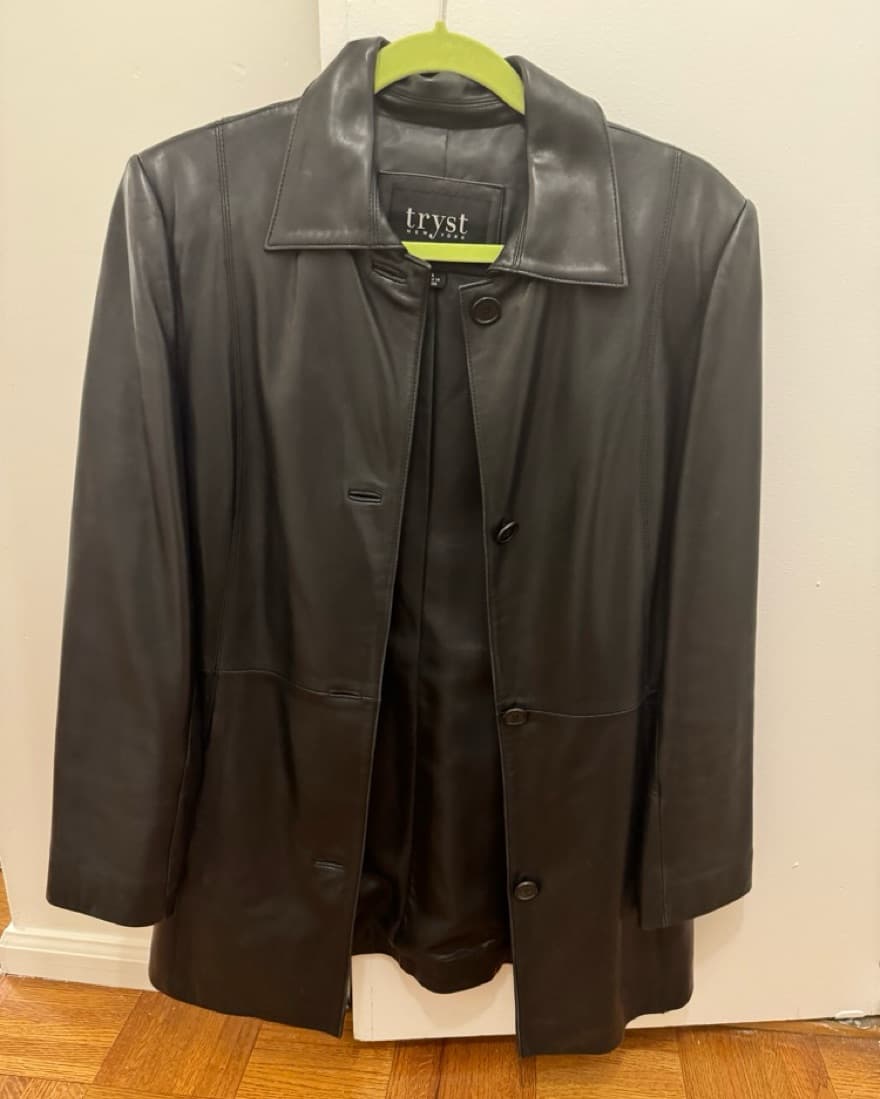Vintage Leather Blazer Jacket - Image 2