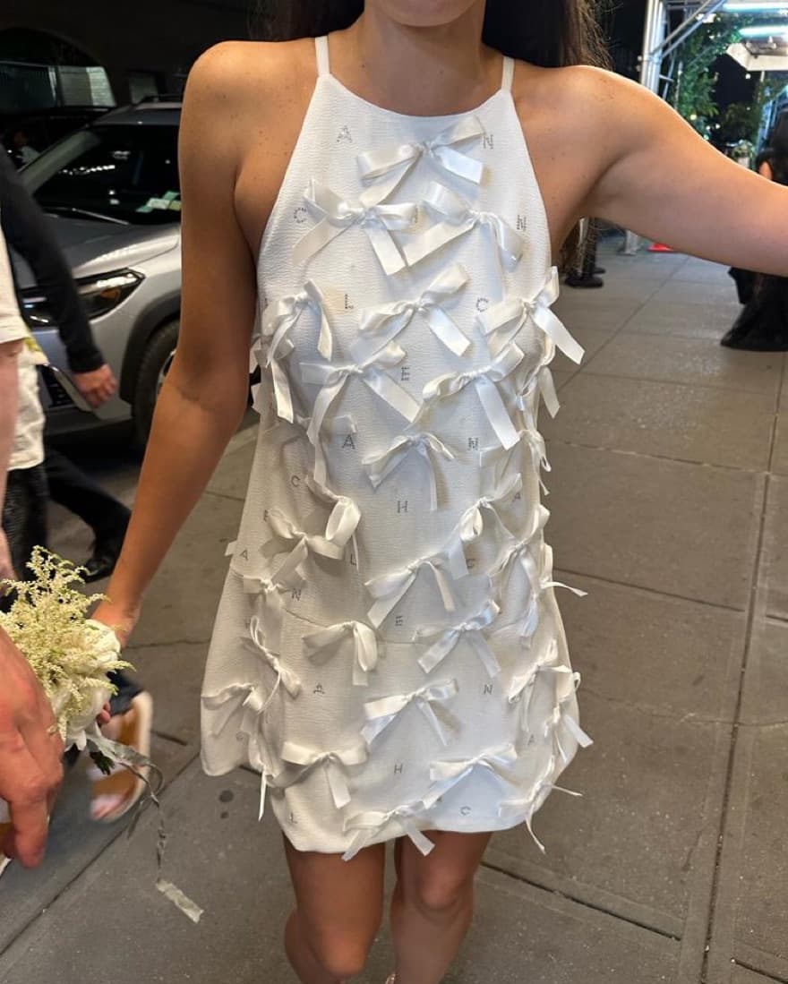 Chanel Rhinestone And Bow Mini Dress - Image 2