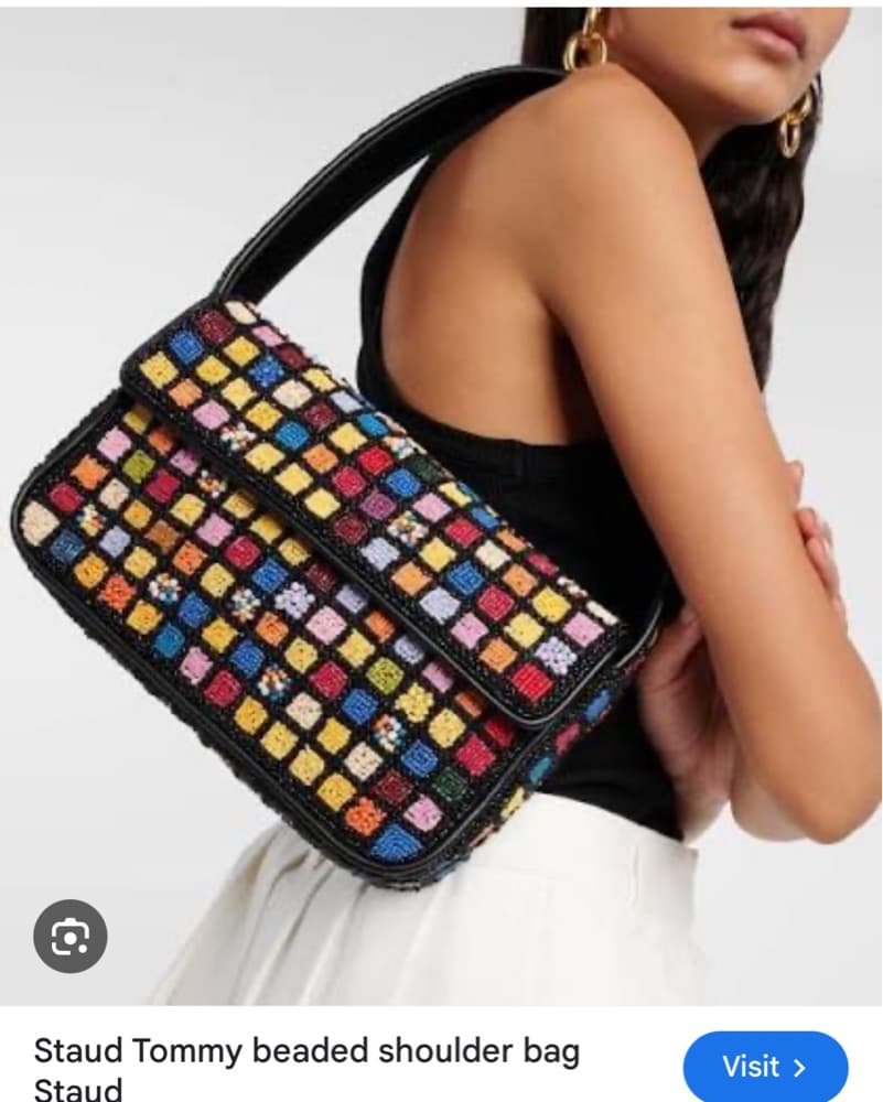 Staud Tommy beaded shoulder bag - Image 1
