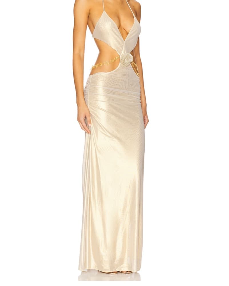 Jaded London Vida Maxi Dress - Gold - Image 2