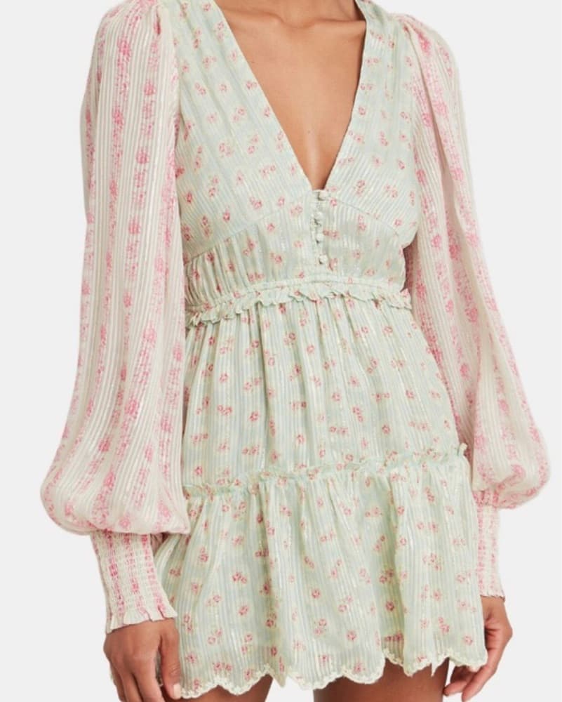 Hemnant and Nandita Pink and Green Dress - Image 1