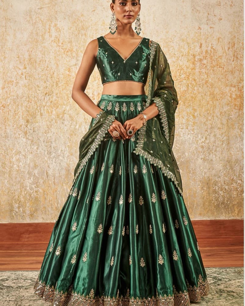 Green Lehenga - Image 4