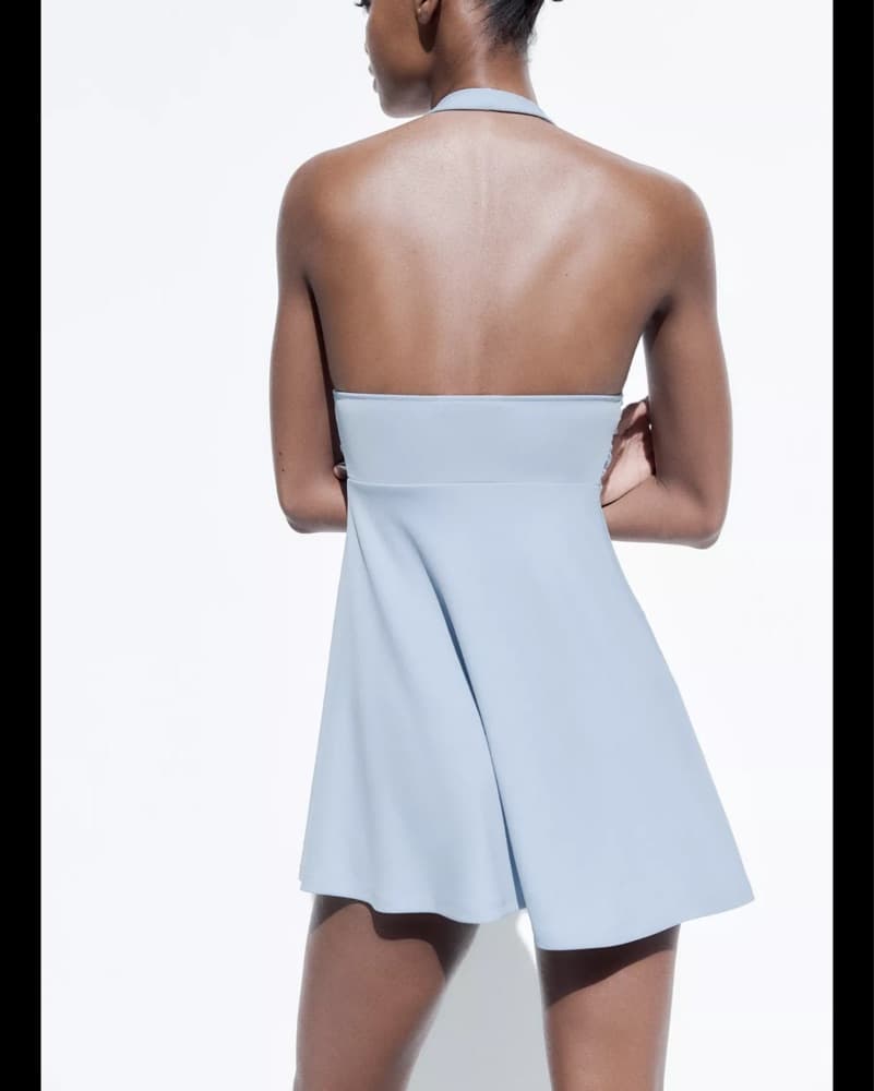 Blue Halter Dress - Image 3