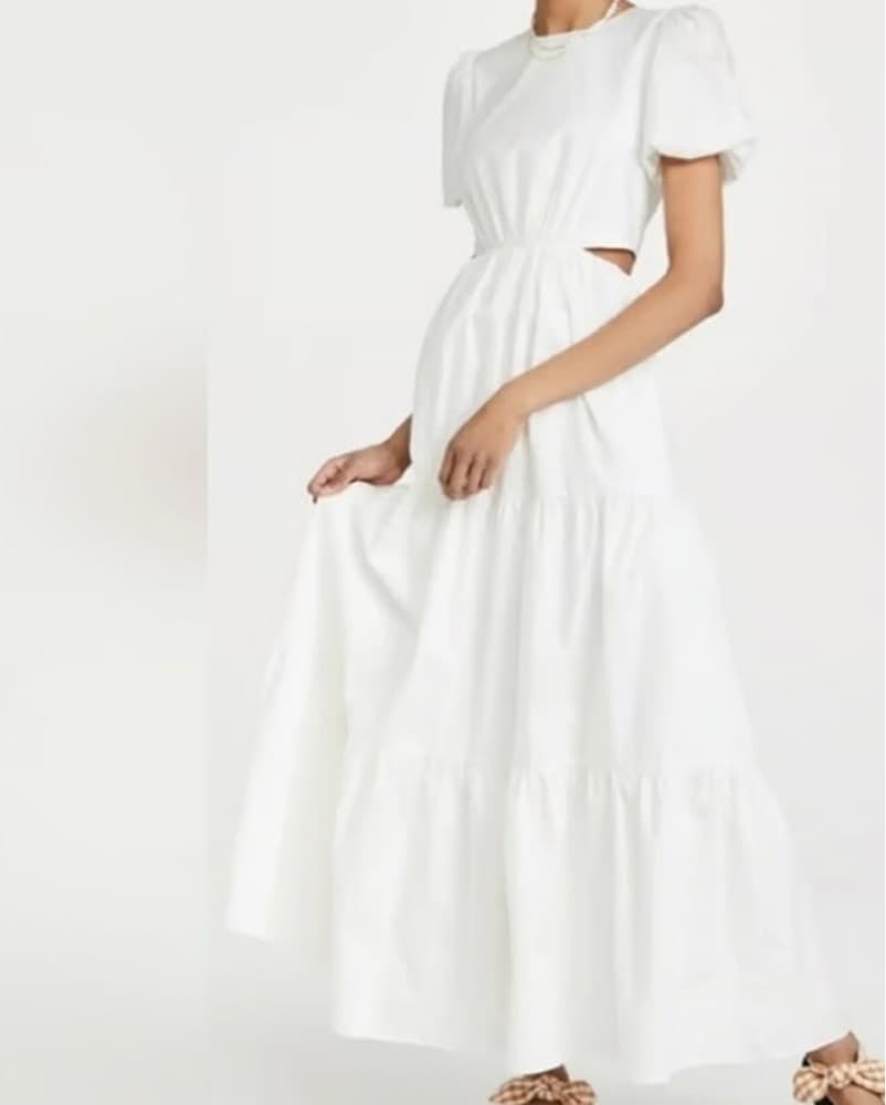 Wayf Elegant White Midi Dress - Image 1