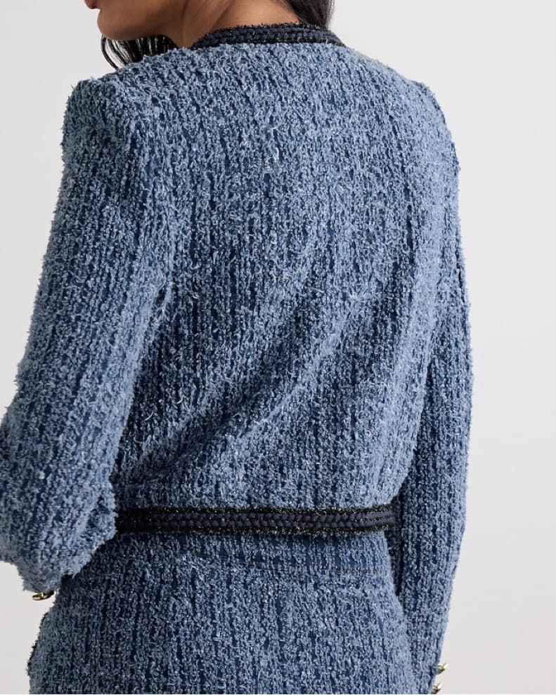 Self-Portrait Cropped Textured Jacket - Image 4