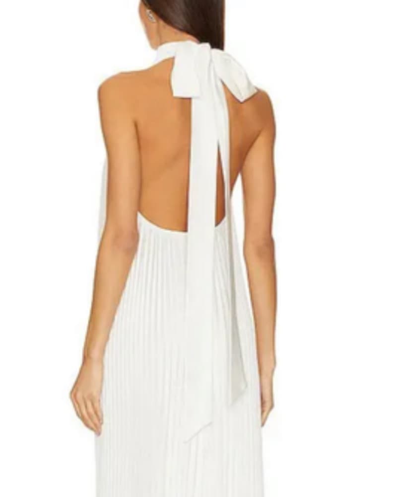 L’IDÉE Pink/White Floral Pleated Gown - Image 3
