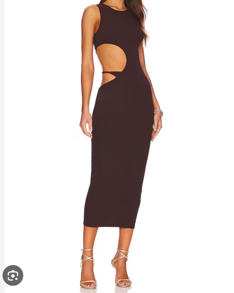 Superdown- Brown Cutout Midi Dress  - Image 1