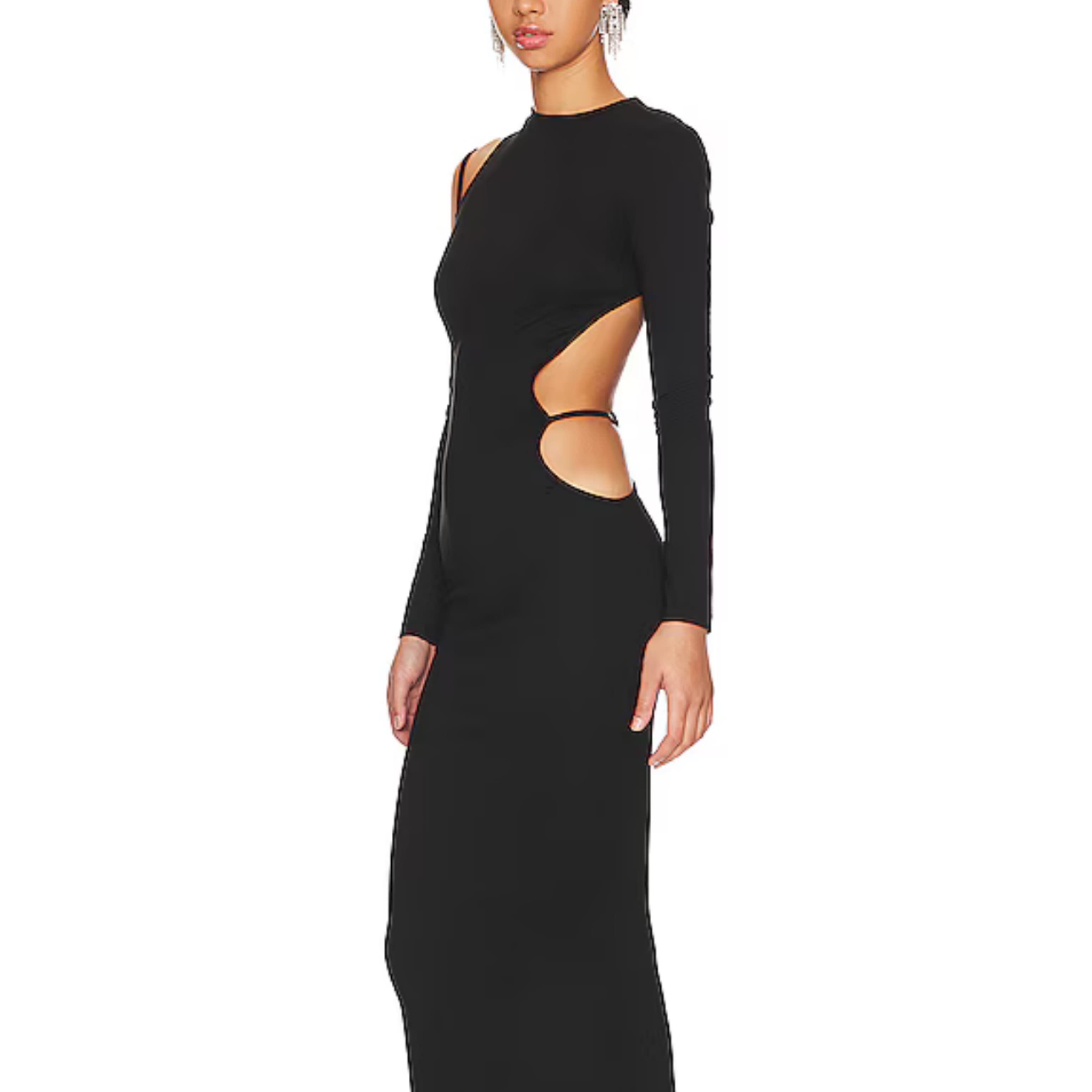 Black Backless Maxi Dress - Image 3