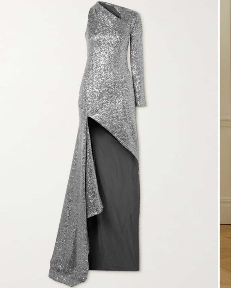 Monse Sequin One Shoulder Gown - Image 1