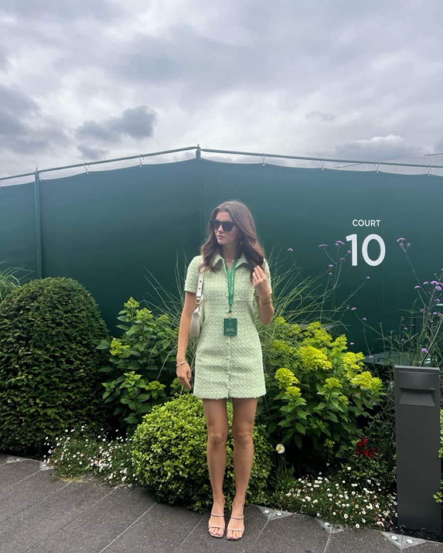 Green Tweed Mini Dress - Image 3