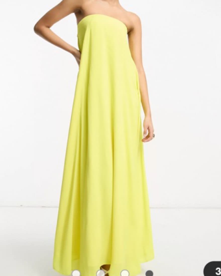 ASOS DESIGN Bright Yellow Strapless Max - Image 5