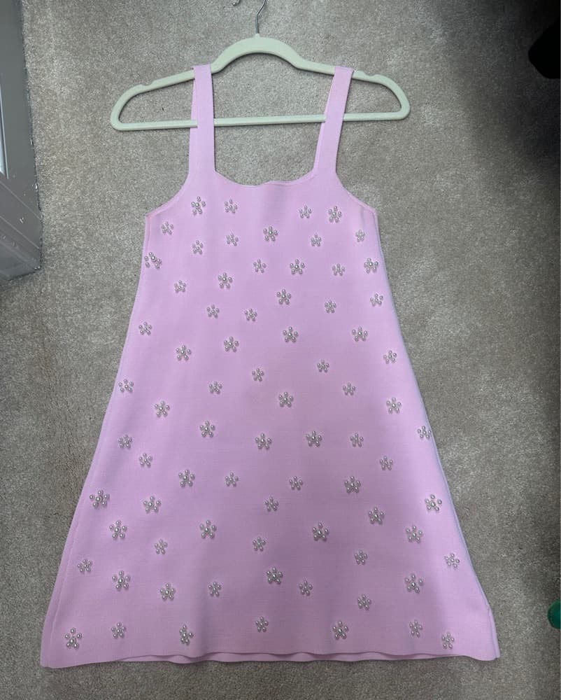 Pearl Floral Mini Dress - Image 3