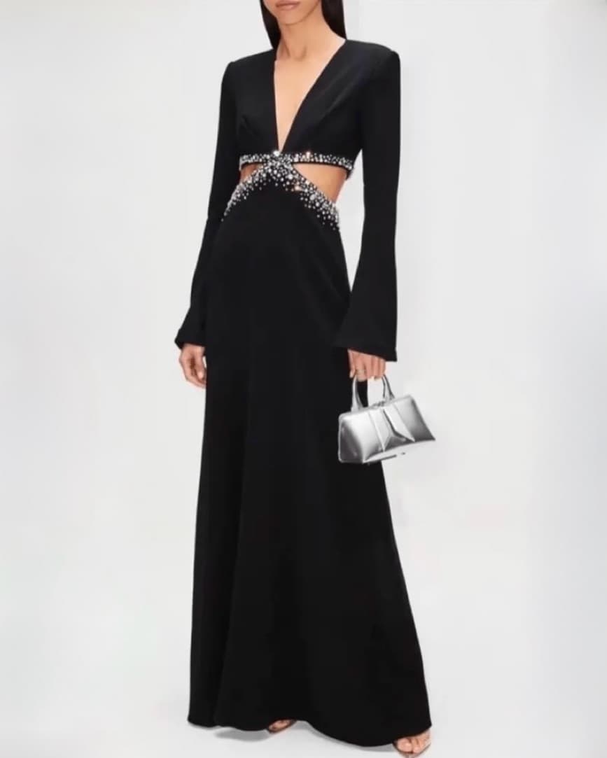 $1,495 A.L.C. Black Embellished Gown - Image 3