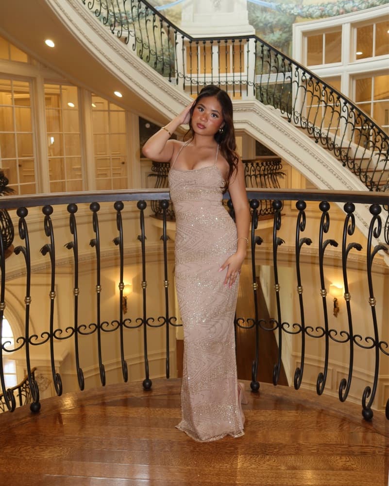 Gold Beginning Boutique Maxi Dress - Image 1