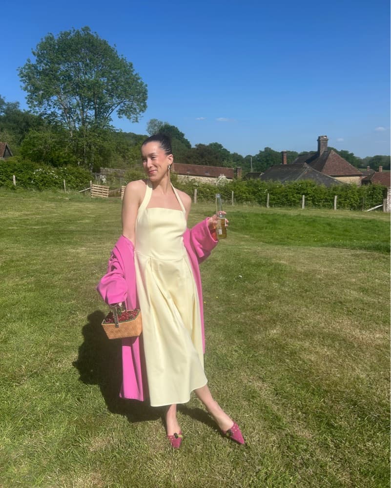 Meshki Juana Halter Midi Dress Lemon (M) - Image 3