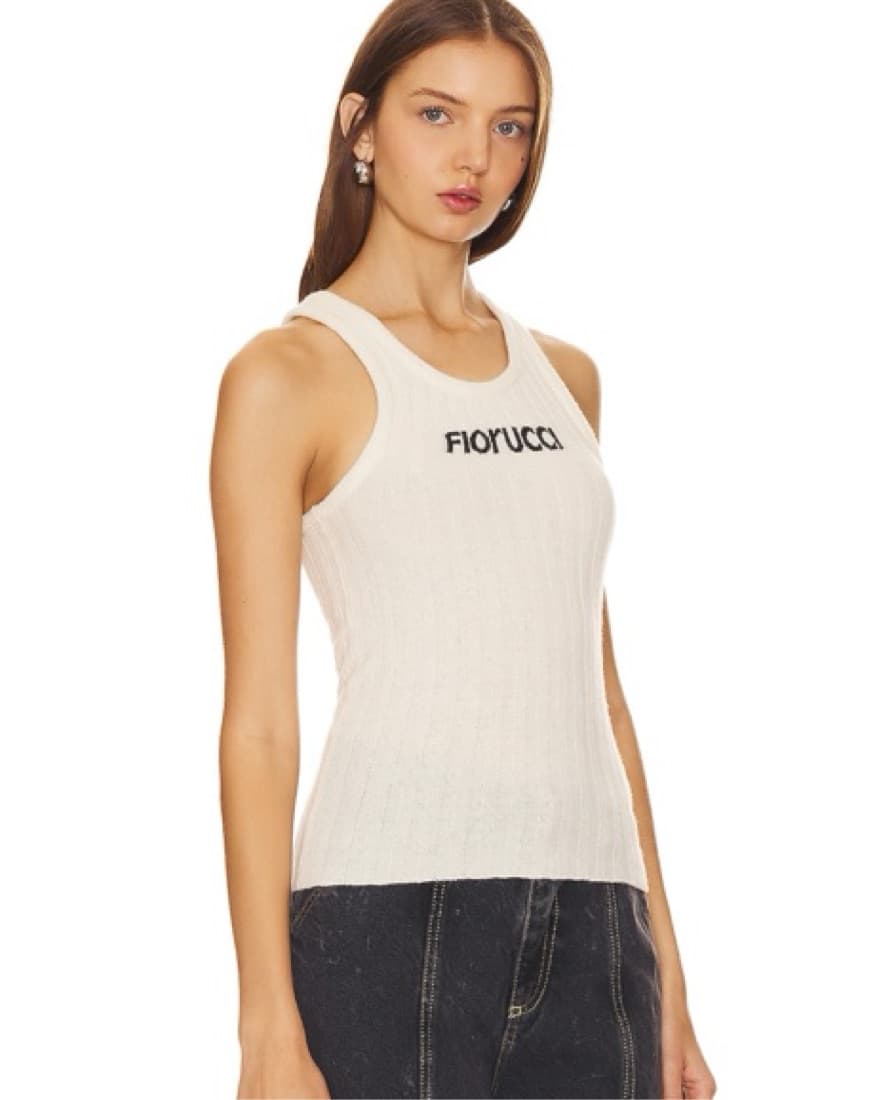 Fiorucci Angolo Logo Vest In Cream - Image 2